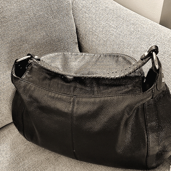 Onna Ehrlich Genuine Pebbled Soft Leather Purse Bag Hobo Soft Extra Large Tassel - Picture 2 of 11